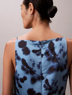 Calvin Klein Tanktop aus Satin mit Print und gedrehter Drapierung^Damen Hemden & Blusen|T-shirts & Tops