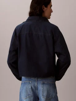 Calvin Klein Tech-Denim-Jacke mit Reißverschluss^Damen Jeansjacken|JackenFrisch Eingetroffen