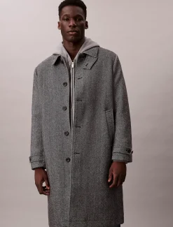 Calvin Klein Tech-Mantel aus Wollgemisch^Herren Mäntel
