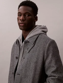 Calvin Klein Tech-Mantel aus Wollgemisch^Herren Mäntel