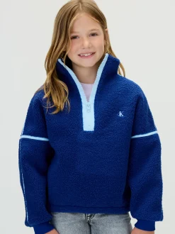 Calvin Klein Teddy-Sweatshirt mit halblangem Reißverschluss^Kinder Hoodies & Pullover|Kleidung