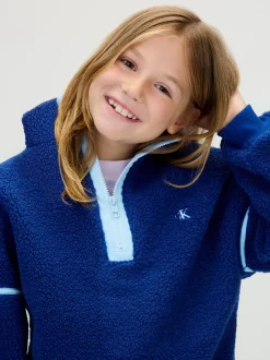 Calvin Klein Teddy-Sweatshirt mit halblangem Reißverschluss^Kinder Hoodies & Pullover|Kleidung