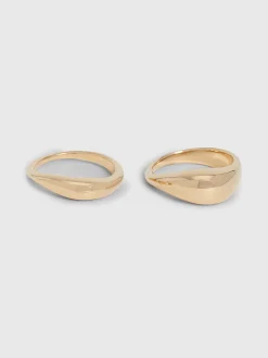 Calvin Klein 2-teiliges Ring-Set in organischer Form^Damen Uhren & Schmuck
