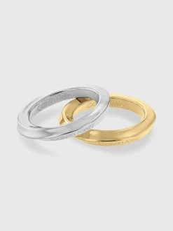 Calvin Klein 2-teiliges Ring-Set mit Drehdetail^Damen Uhren & Schmuck