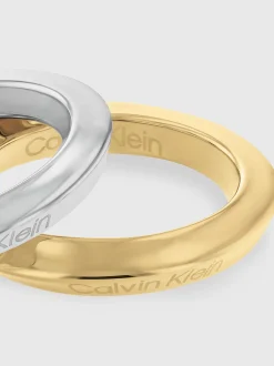 Calvin Klein 2-teiliges Ring-Set mit Drehdetail^Damen Uhren & Schmuck