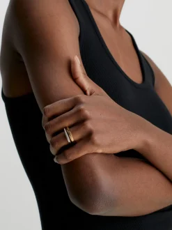 Calvin Klein 2-teiliges Ring-Set mit Drehdetail^Damen Uhren & Schmuck