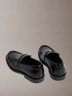 Calvin Klein Theo - Penny Loafers aus Leder mit plissiertem Zehenbereich^Damen Flache Schuhe