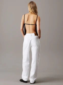 Calvin Klein Top mit offenem Rücken und Logo Tape^Damen T-shirts & Tops