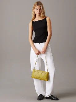 Calvin Klein Top mit offenem Rücken und Logo Tape^Damen T-shirts & Tops