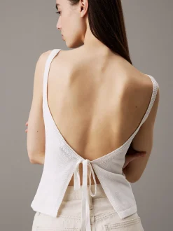 Calvin Klein Top zum Binden aus weichem Strick^Damen Strickdesigns