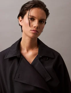 Calvin Klein Trench Coat aus Woll-Twill^Damen Mäntel|Stepp Jacken