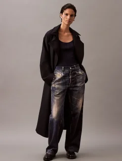 Calvin Klein Trench Coat aus Woll-Twill^Damen Mäntel|Stepp Jacken