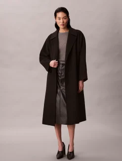 Calvin Klein Trenchcoat mit Gürtel aus Wolle^Damen Mäntel