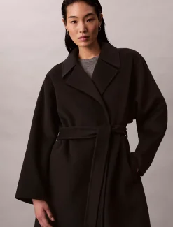 Calvin Klein Trenchcoat mit Gürtel aus Wolle^Damen Mäntel
