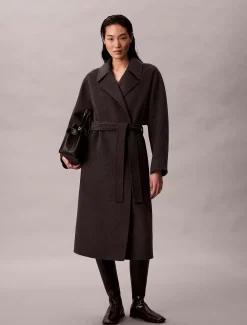 Calvin Klein Trenchcoat mit Gürtel aus Wolle^Damen Mäntel