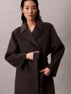 Calvin Klein Trenchcoat mit Gürtel aus Wolle^Damen Mäntel