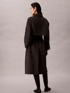 Calvin Klein Trenchcoat mit Gürtel aus Wolle^Damen Mäntel
