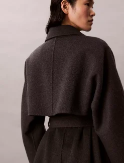 Calvin Klein Trenchcoat mit Gürtel aus Wolle^Damen Mäntel