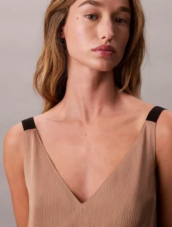 Calvin Klein Trägerkleid mit V-Ausschnitt^Damen Kleider & Röcke