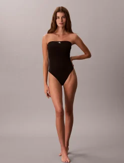 Calvin Klein Trägerloser Badeanzug – CK Monogram^Damen BademodeFrisch Eingetroffen