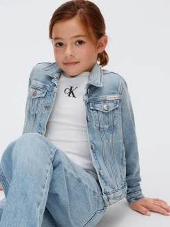 Calvin Klein Trucker-Jacke aus Denim^Kinder Kleidung|Jacken & MäntelFrisch Eingetroffen