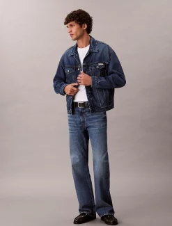 Calvin Klein Trucker-Jacke aus Denim im 90er Jahre Look^Herren Jeansjacken|JackenFrisch Eingetroffen