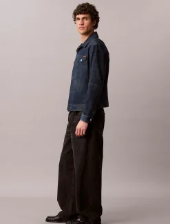 Calvin Klein Trucker-Jacke aus Wildleder im 90er Jahre Stil^Herren JackenFrisch Eingetroffen