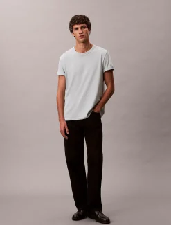 Calvin Klein T-Shirt aus Baumwoll-Hanf mit Monogramm^Herren T-shirts