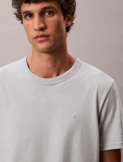 Calvin Klein T-Shirt aus Baumwoll-Hanf mit Monogramm^Herren T-shirts
