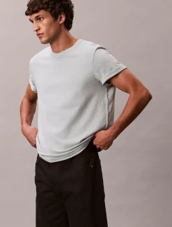 Calvin Klein T-Shirt aus Baumwoll-Hanf mit Monogramm^Herren T-shirts