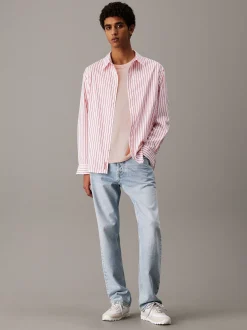 Calvin Klein T-Shirt aus Baumwoll-Hanf mit Monogramm^Herren T-shirts