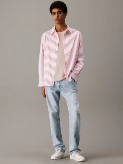 Calvin Klein T-Shirt aus Baumwoll-Hanf mit Monogramm^Herren T-shirts