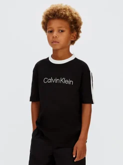 Calvin Klein T-Shirt im Blockfarben-Design mit Tape-Detail^Kinder T-shirts|Kleidung