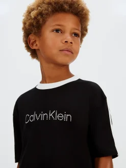 Calvin Klein T-Shirt im Blockfarben-Design mit Tape-Detail^Kinder T-shirts|Kleidung