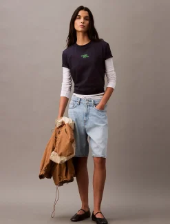 Calvin Klein T-Shirt mit geflocktem Logo^Damen T-shirts & Tops