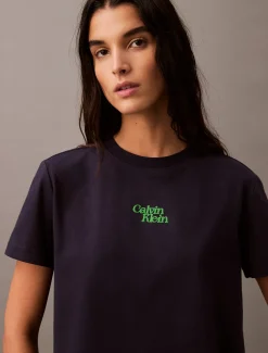 Calvin Klein T-Shirt mit geflocktem Logo^Damen T-shirts & Tops