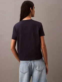 Calvin Klein T-Shirt mit geflocktem Logo^Damen T-shirts & Tops