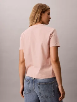 Calvin Klein T-Shirt mit metallisch-glänzendem Logo^Damen T-shirts & Tops