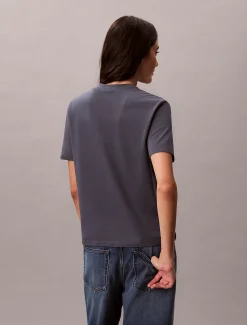 Calvin Klein T-Shirt mit metallisch-glänzendem Logo^Damen T-shirts & Tops