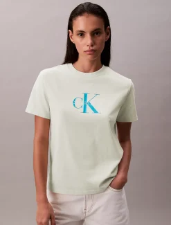Calvin Klein T-Shirt mit Monogramm-Logo^Damen T-shirts & Tops
