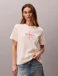 Calvin Klein T-Shirt mit Monogramm-Logo^Damen T-shirts & Tops