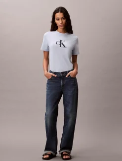 Calvin Klein T-Shirt mit Monogramm-Logo^Damen T-shirts & Tops