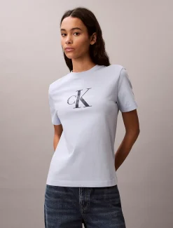 Calvin Klein T-Shirt mit Monogramm-Logo^Damen T-shirts & Tops