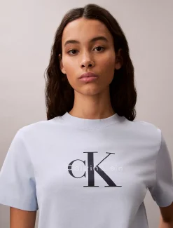 Calvin Klein T-Shirt mit Monogramm-Logo^Damen T-shirts & Tops