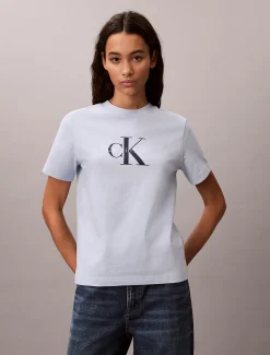 Calvin Klein T-Shirt mit Monogramm-Logo^Damen T-shirts & Tops