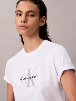 Calvin Klein T-Shirt mit Monogramm-Logo^Damen T-shirts & Tops