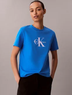 Calvin Klein T-Shirt mit Monogramm-Logo^Damen T-shirts & Tops