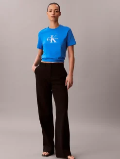Calvin Klein T-Shirt mit Monogramm-Logo^Damen T-shirts & Tops