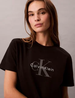 Calvin Klein T-Shirt mit Monogramm-Logo^Damen T-shirts & Tops