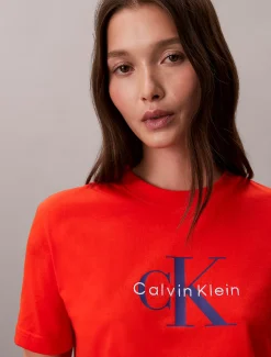 Calvin Klein T-Shirt mit Monogramm-Logo^Damen T-shirts & Tops